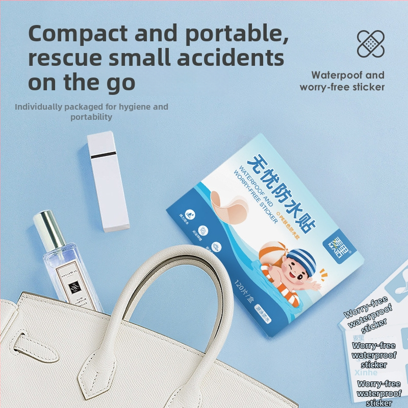 Jednokratni vodootporni prozirni flaster za rane, diskretan bez tragova, kompaktan, materijal: tkanina, 120 komada, rok trajanja 3 godine