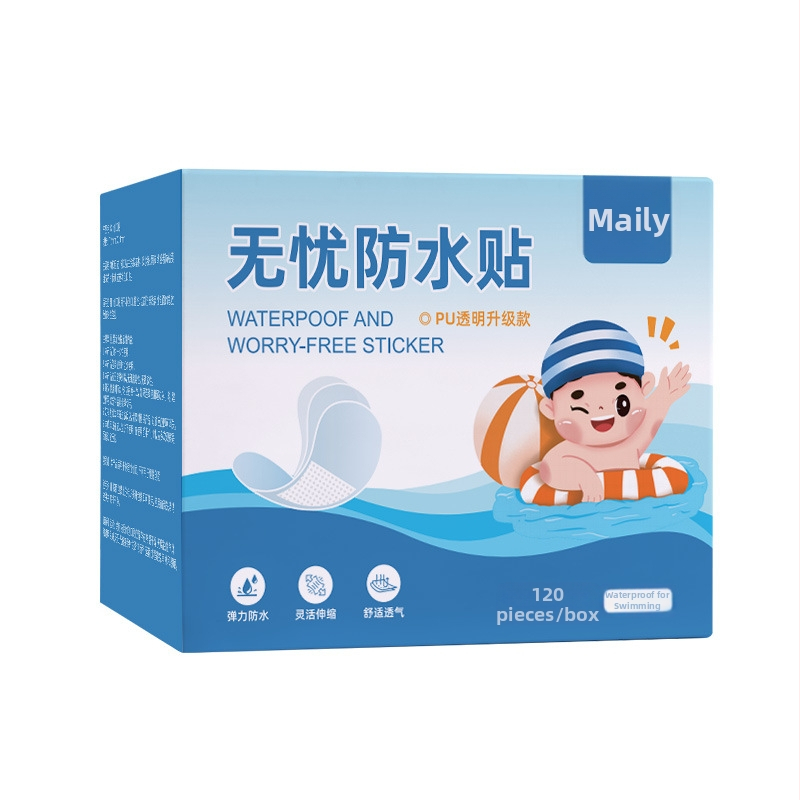 Jednokratni vodootporni prozirni flaster za rane, diskretan bez tragova, kompaktan, materijal: tkanina, 120 komada, rok trajanja 3 godine