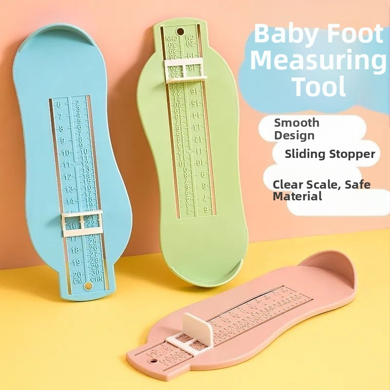 Merací nástroj na nohu pre deti, plastový, model Foot measurer, domáce použitie, 0–8 rokov
