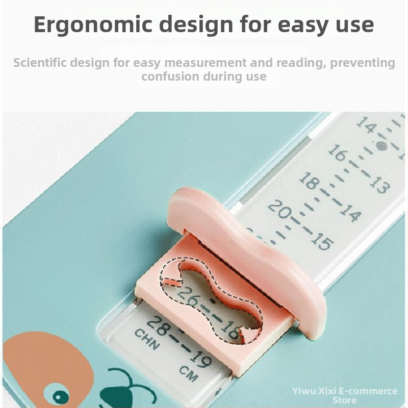 Detský merací nástroj na dĺžku nohy, ABS materiál, rozsah merania 0–19 cm, balenie 100 kusov, pre domáce použitie