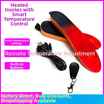 Vyhrievané vložky do topánok s diaľkovým ovládaním, pre vonkajšie športy a lyžovanie, pena, celá vložka, univerzálny strih
