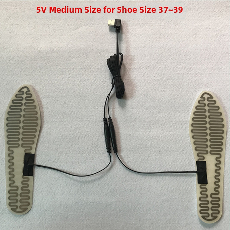 USB napajane grijane uloške za cipele, 5V, metalni grijni elementi, unisex