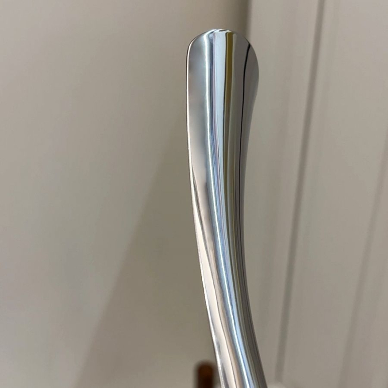 Z.a Tükörfényes rozsdamentes acélból készült önálló cipőhúzó hosszú nyéllel, előcsarnokhoz, tavasz