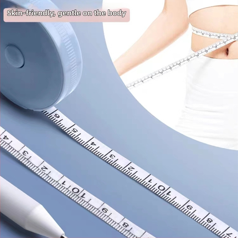 Meracia páska, pružný plast, výsuvný mechanizmus; meracie jednotky: cm a palce