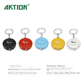 Ankexin mini páska na kľúče, dĺžka 1,5 m, plast, meranie pása a veľkosti oblečenia, prenosný