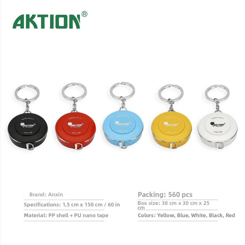 Ankexin mini páska na kľúče, dĺžka 1,5 m, plast, meranie pása a veľkosti oblečenia, prenosný