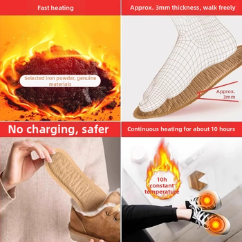 Samozohrevná vložka do topánok – celá vložka, plný štýl, netkaná textília z prášku železa, unisex