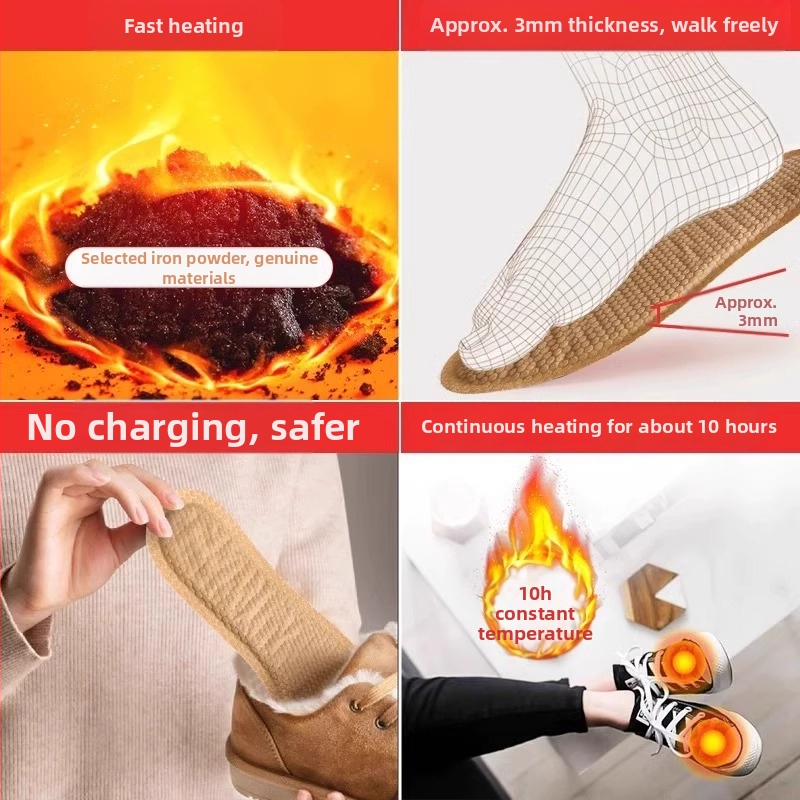 Samozohrevná vložka do topánok – celá vložka, plný štýl, netkaná textília z prášku železa, unisex
