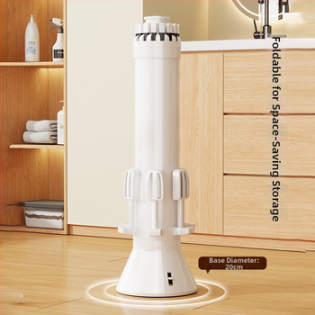 Podlahový skladací sušiaci stojan, kruhového tvaru, z karbónovej ocele, moderný minimalistický štýl, vnútorné použitie