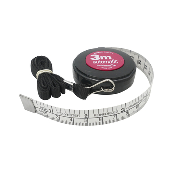 Μετροταινία μήκους 3 μέτρων, PVC πλαστικό, εύρος μέτρησης 300 εκ./120 ίντσες, συσκευασία 200 τεμάχια, κατάλληλο για ρούχα και οικιακή χρήση