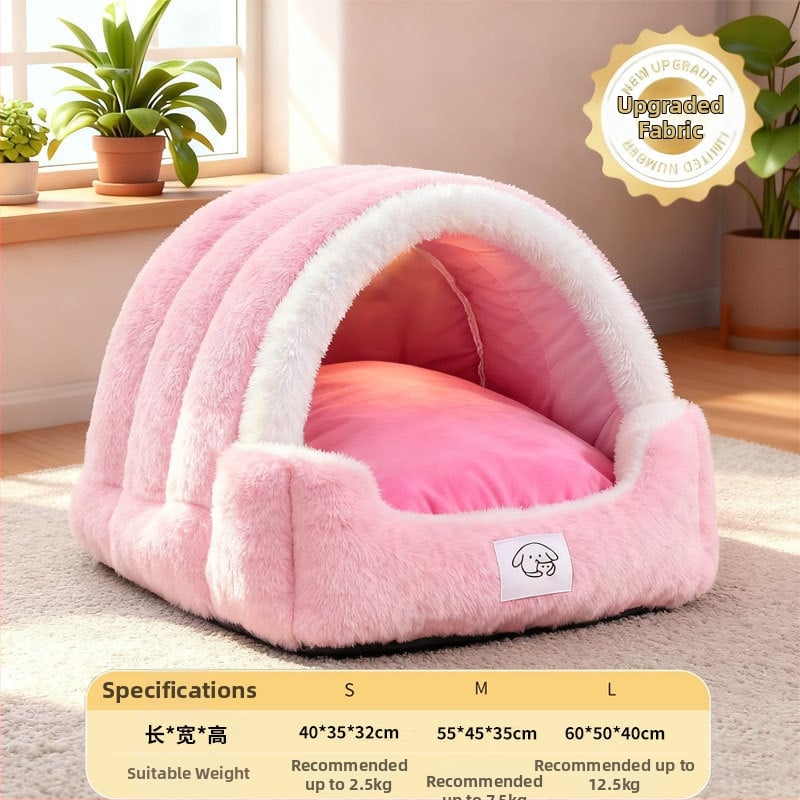 Котешко гнездо за всички сезони със сваляща се облицовка за пране, топла високоеластична пяна и 3D мрежеста повърхност