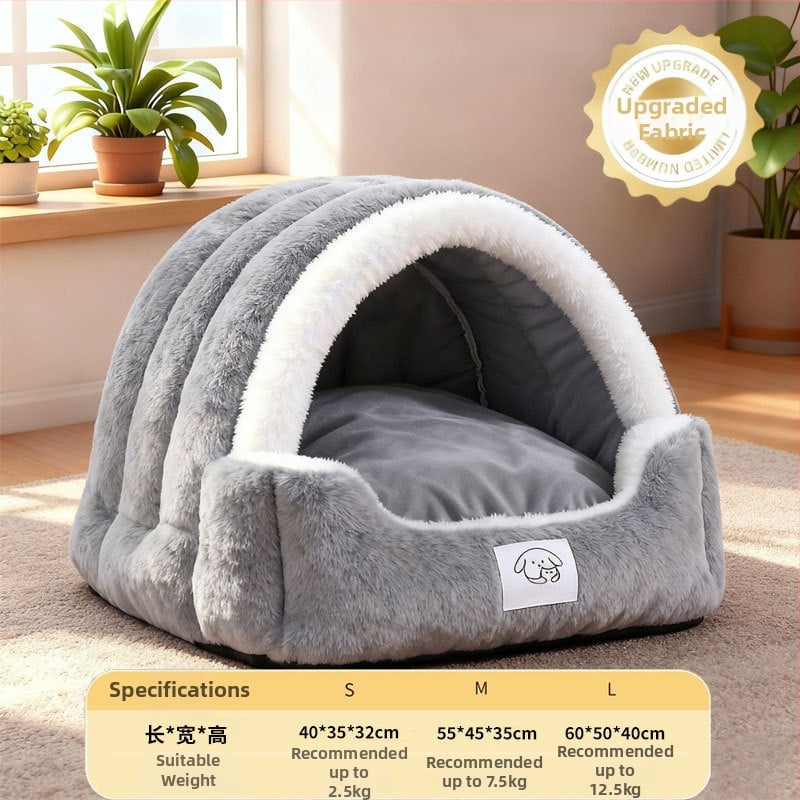 Котешко гнездо за всички сезони със сваляща се облицовка за пране, топла високоеластична пяна и 3D мрежеста повърхност