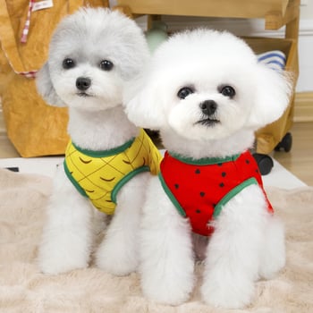 Дрехи за домашни любимци за кучета и котки, пролетно-летен тънък стил, Померан, Бишон Фризе, Теди, малко куче, дишаща и хладна жилетка тип „диня“