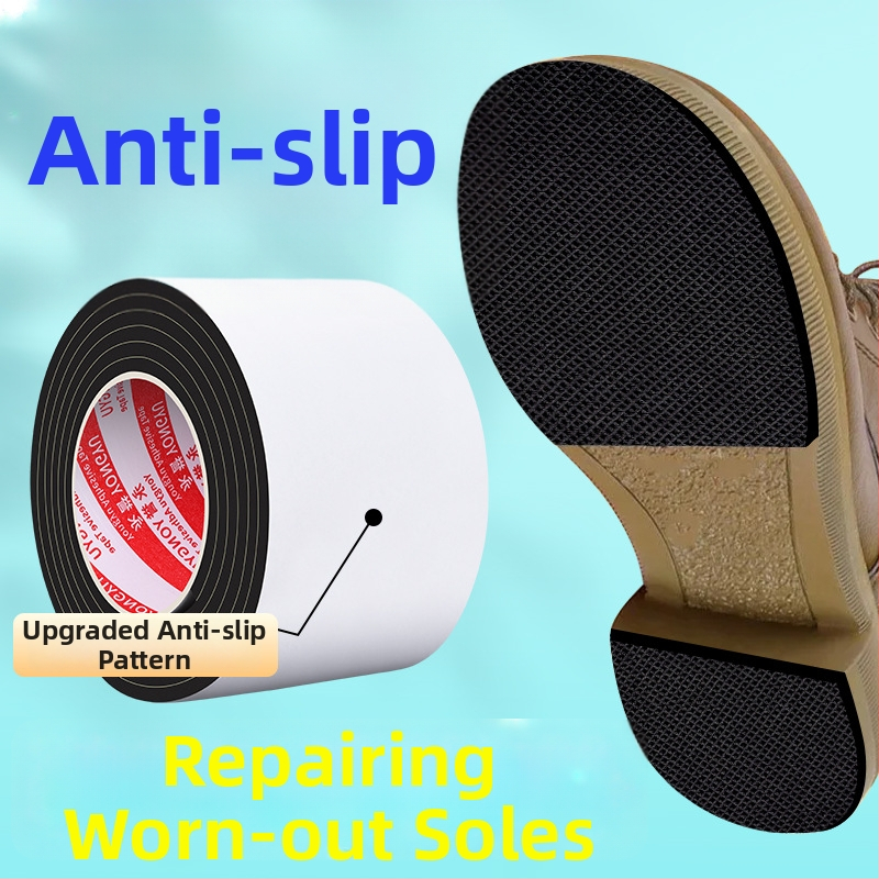 Vyleštená EVA podrážka s protišmykovými samolepiacimi pásikmi, rolovaná, dĺžka 2 m, hrúbka 4 mm, šírka podľa potreby.