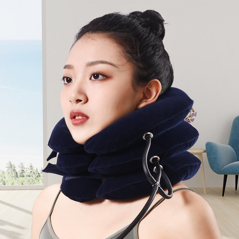 Felfújható nyaki traction eszköz (modell Inflatable cervical traction device 0002) — flocking anyag, nyaki traction, otthoni gyógykezelés, nyaki gallér, 1 éves garancia