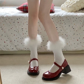 Pantofi Mary Jane cu Velcro pentru femei - piele sintetică, vârf rotund, platformă cu toc 3–5 cm