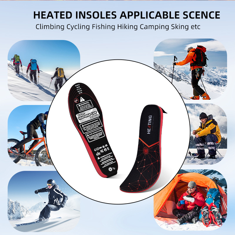 Elektrické vyhrievacie vložky do topánok, celé vložky, dobíjateľné, pre zimné vonkajšie chodenie, unisex.