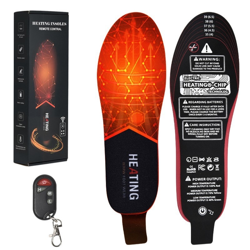 Elektrické vyhrievacie vložky do topánok, celé vložky, dobíjateľné, pre zimné vonkajšie chodenie, unisex.