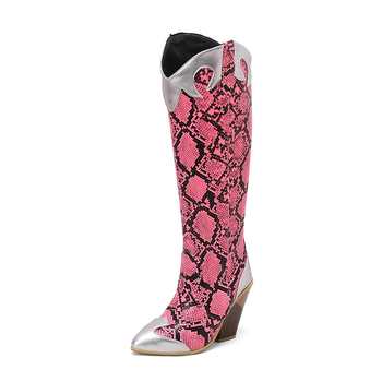 Ženske modne čizme s oštrim vrhom, cosplay stil, masivan pet 6–8 cm, visok vrat, PU gornji dio