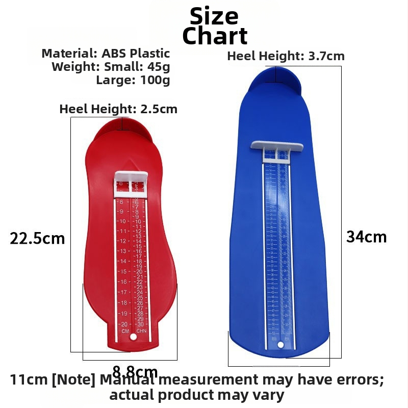 Nástroj na meranie dĺžky chodidla pre dospelých a deti - plast, štandardné balenie, značka Concerning, vhodné veky 1–16 rokov