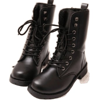 Cosplay čizme srednje visine, Unisex, PU gornji dio, gumeni đon, okrugli vrh, prednje vezivanje šnorama