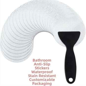 Priehľadné protišmykové samolepiace štítky do vane a sprchy, s pevným lepidlom, PE základom, rôzne tvary a balenia