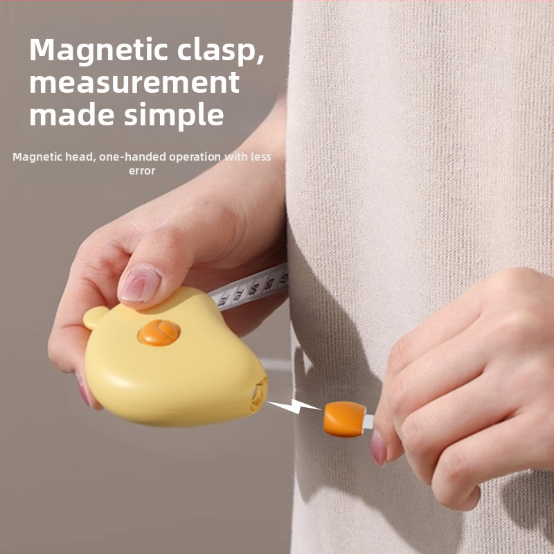 DIY hordozható mérőszalag automatikus visszahúzódó mágneses derék mérésre, testméretekhez (mellkas, kar kerület) és varráshoz, 150 cm-ig