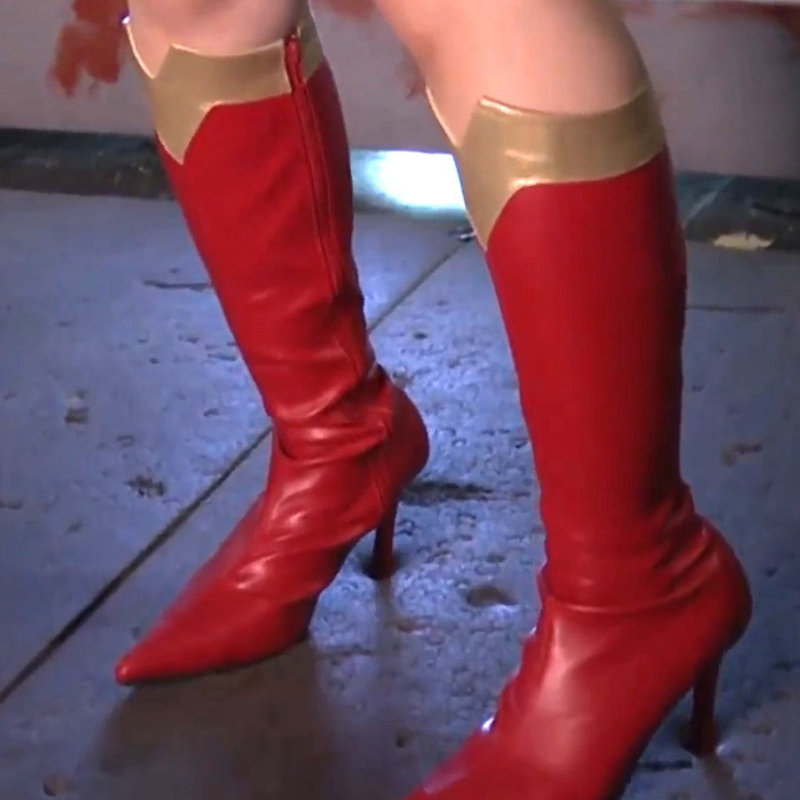 Ženske čizme do koljena s okruglim vrhom, PU gornji dio, visok shaft, cosplay