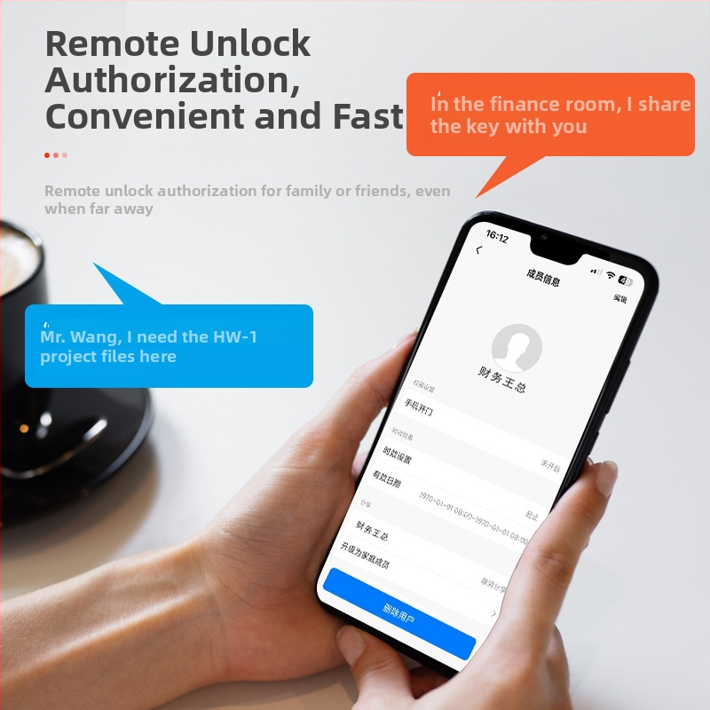 Blocare sertar pentru dosar cu control prin aplicație Bluetooth și deblocare la distanță, ABS, model B-P-08