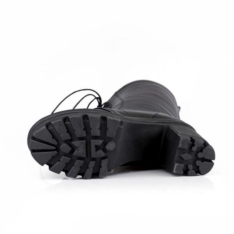 Martin csizmák műanyag PU felsőrésszel, gumitalppal, kerek orr, vast sarok, magas szár