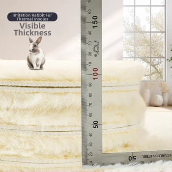 Unisex zimné vložky do topánok z imitovanej vlneny s hrubou umelou zajačou srsťou, absorbuje pot, deodorizačný efekt, mäkká podrážka