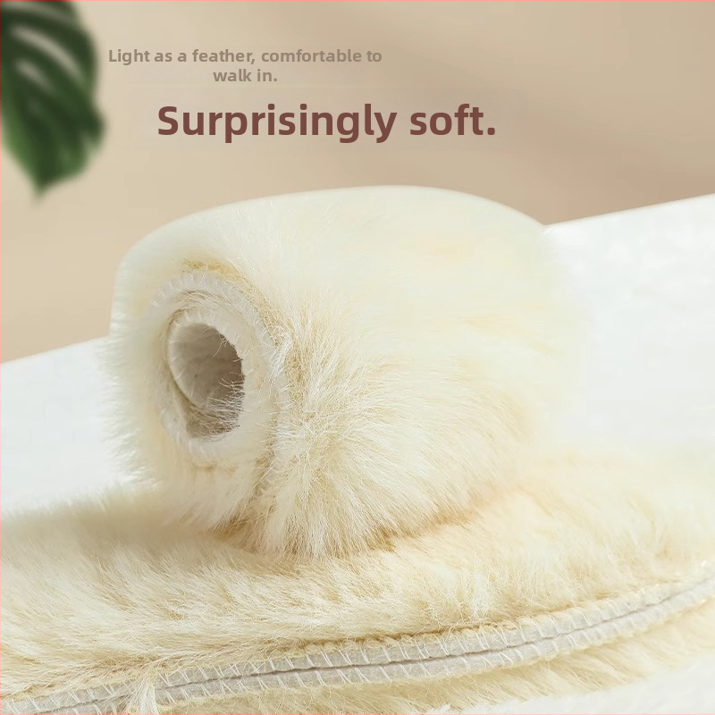 Unisex zimné vložky do topánok z imitovanej vlneny s hrubou umelou zajačou srsťou, absorbuje pot, deodorizačný efekt, mäkká podrážka