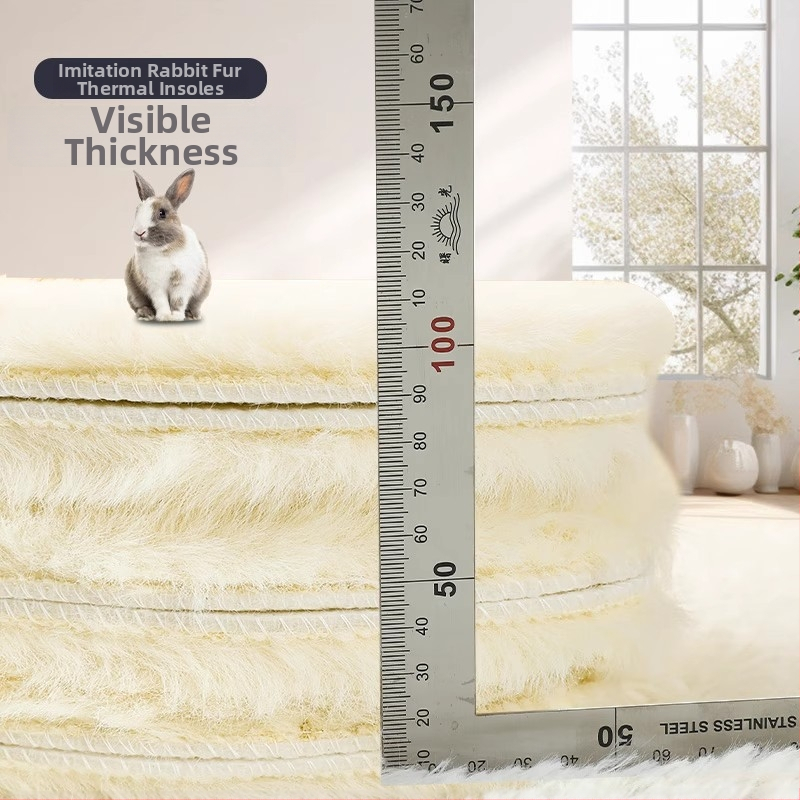 Unisex zimné vložky do topánok z imitovanej vlneny s hrubou umelou zajačou srsťou, absorbuje pot, deodorizačný efekt, mäkká podrážka