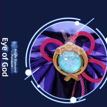 Costum cosplay Kamisato Ayaka de la Lily Tower — țesătură Spandex 70–80%, pentru roluri în jocuri