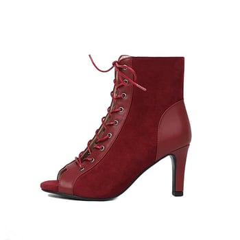 Sandale s oblikom ribljeg usta, prednje vezanje, otvoreni prst (Peep Toe), gornji i unutarnji materijal: Super Fiber
