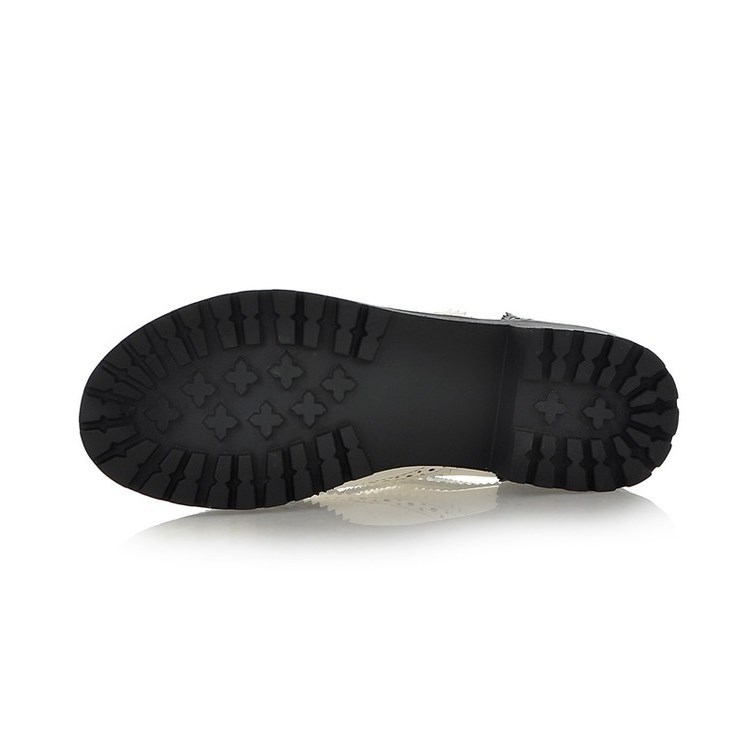 Lolita cosplay cipele s vezanjem, dizajn u blok boja, srednji pet; gornji dio od reciklirane kože, potplat od gume, unutrašnjost PU, britanski stil.