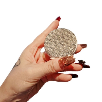 Bandă de măsurat mini, încrustată cu diamante, portabilă, cu măsurători pentru talie, șolduri și bust, corp din plastic, model 00000, utilizări multiple