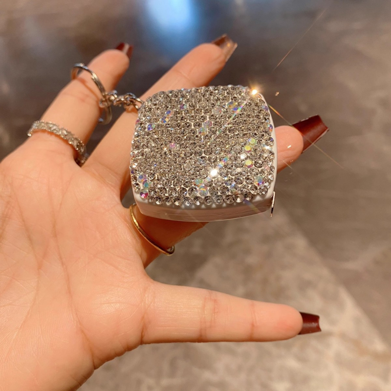 Bandă de măsurat mini, încrustată cu diamante, portabilă, cu măsurători pentru talie, șolduri și bust, corp din plastic, model 00000, utilizări multiple