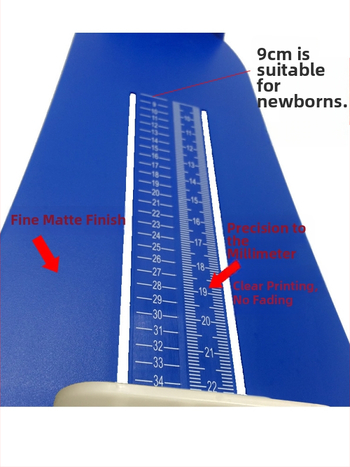 Merací nástroj na dĺžku chodidla pre batoľatá, deti a dospelých – ABS plast