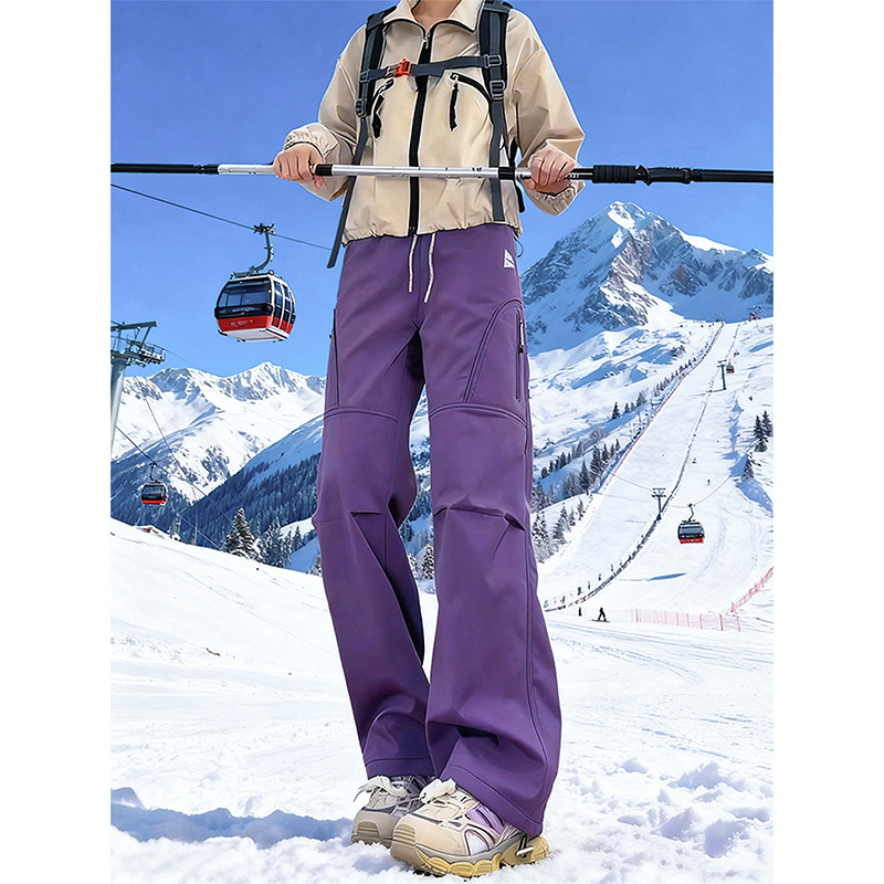 Pantaloni de schi cu căptușeală de fleece, rezistenți la vânt și impermeabili pentru drumeții în aer liber (căptușeală de fleece, rezistenți la vânt, impermeabili, drumeții în aer liber, bărbați adulți)