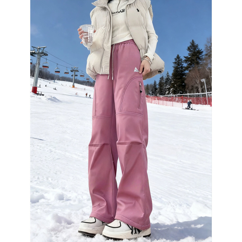 Pantaloni de schi cu căptușeală de fleece, rezistenți la vânt și impermeabili pentru drumeții în aer liber (căptușeală de fleece, rezistenți la vânt, impermeabili, drumeții în aer liber, bărbați adulți)