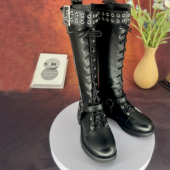 Botine cosplay pentru Futaba Sakura (Persona 5) cu vârf rotund, partea superioară din microfibră, talpă PU, închidere cu fermoar, toc drept 1–3 cm