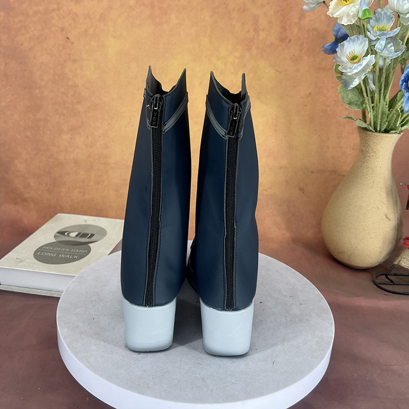 Ghete cosplay pentru fete, vârf rotund, partea superioară din Super Fiber, toc de 6–8 cm, talpă PU