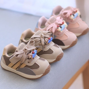 Pantofi sport pentru copii, Velcro, stil coreean, 12–36 luni, suprafața din piele artificială, respirabili, talpă moale antiaderantă