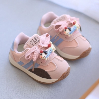 Pantofi sport pentru copii, Velcro, stil coreean, 12–36 luni, suprafața din piele artificială, respirabili, talpă moale antiaderantă