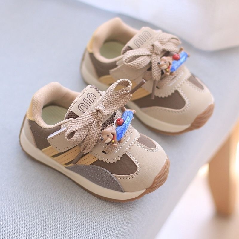 Pantofi sport pentru copii, Velcro, stil coreean, 12–36 luni, suprafața din piele artificială, respirabili, talpă moale antiaderantă