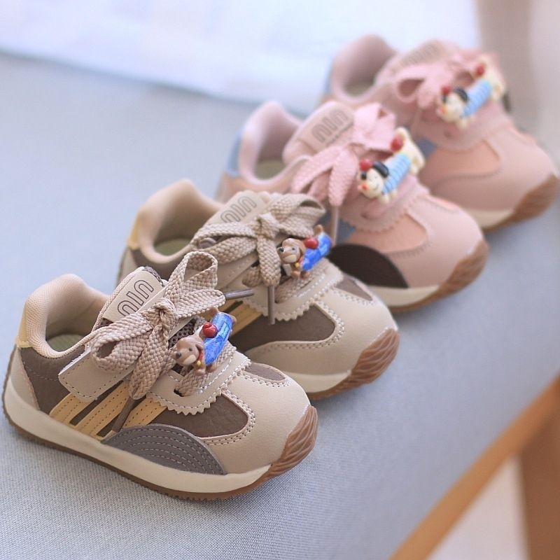 Pantofi sport pentru copii, Velcro, stil coreean, 12–36 luni, suprafața din piele artificială, respirabili, talpă moale antiaderantă