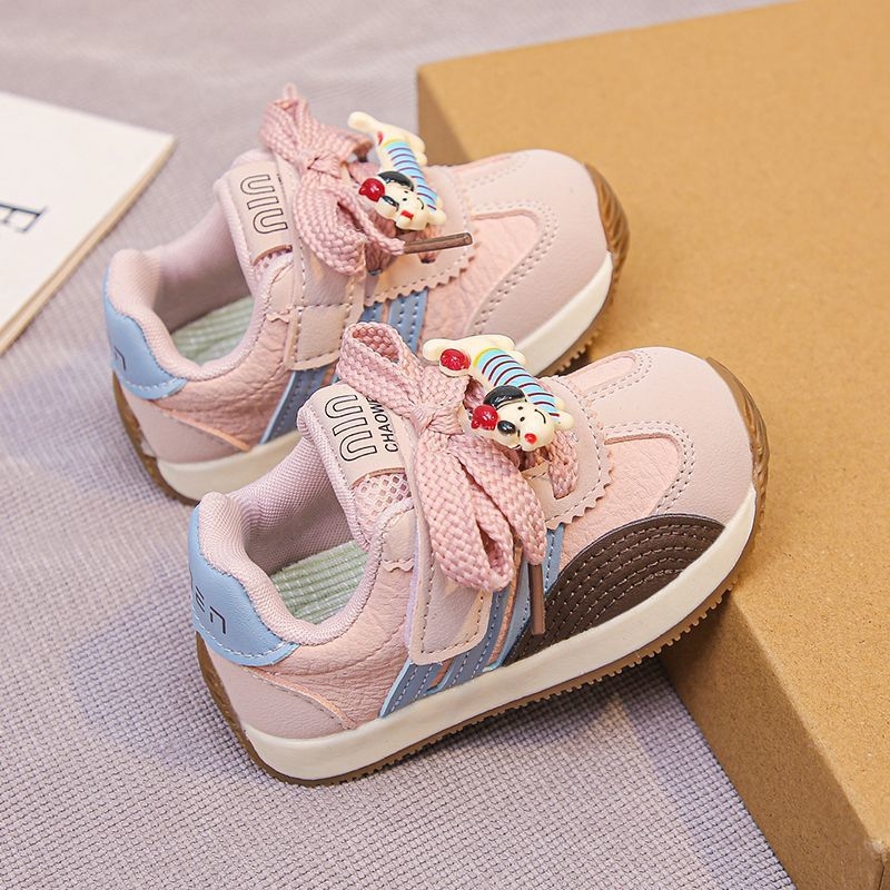 Pantofi sport pentru copii, Velcro, stil coreean, 12–36 luni, suprafața din piele artificială, respirabili, talpă moale antiaderantă