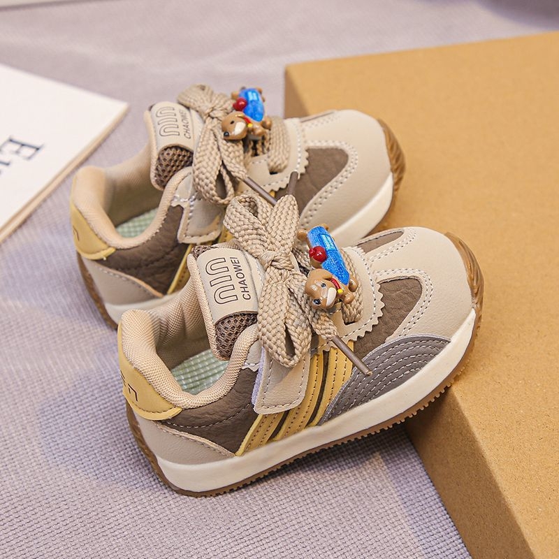 Pantofi sport pentru copii, Velcro, stil coreean, 12–36 luni, suprafața din piele artificială, respirabili, talpă moale antiaderantă