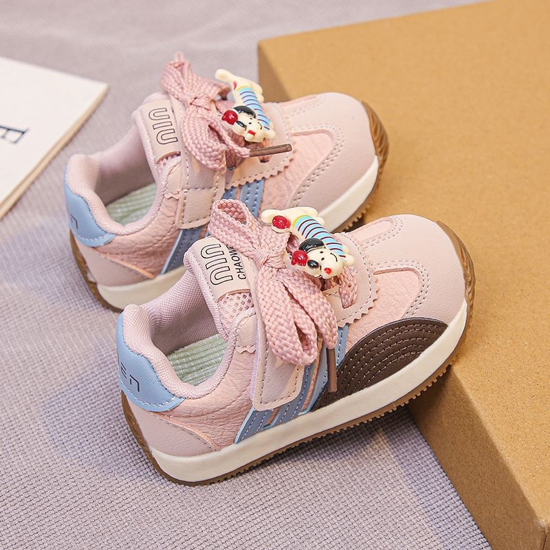 Pantofi sport pentru copii, Velcro, stil coreean, 12–36 luni, suprafața din piele artificială, respirabili, talpă moale antiaderantă